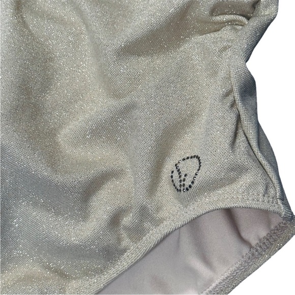 St. John’s Swim Goddess Bandeau Strapless one-piece swimsuit gold shimmer Sze 10 - Picture 4 of 11